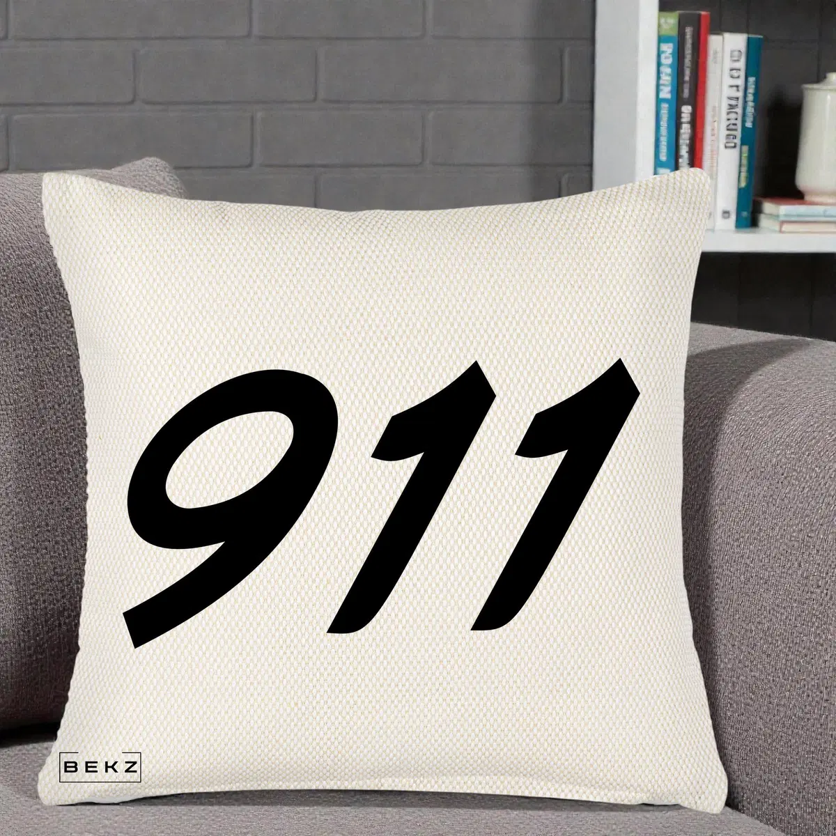 Perna Decorativa 911 Bold, 40x40 cm, Crem Reliefat, Husa Detasabila, Perna, BEKZ®