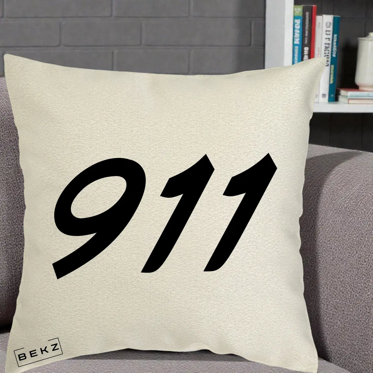Perna Decorativa 911 Bold, 40x40 cm, Ecru, Husa Detasabila, Perna, BEKZ®