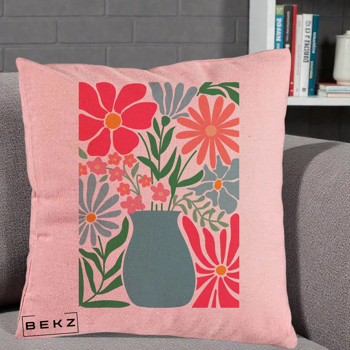 Perna Decorativa Stea de Mare Colorata Psiheledic, 40x40 cm, Roz, Husa Detasabila, Perna, BEKZ®