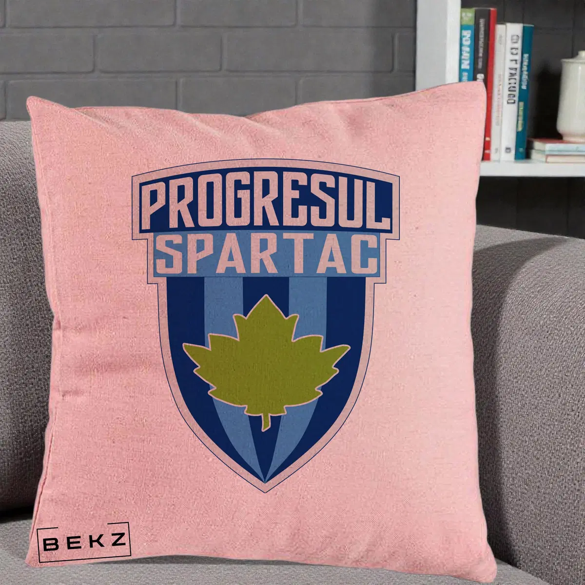 Perna Decorativa Progresul Spartac Fotbal, 40x40 cm, Roz, Husa Detasabila, Perna, BEKZ®