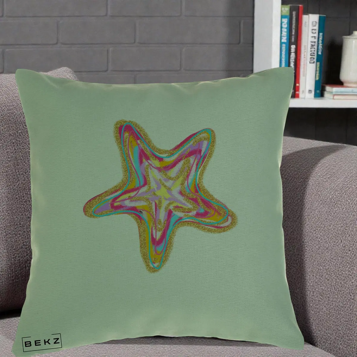Perna Decorativa Summer Vibes Colorata, 40x40 cm, Verde, Husa Detasabila, Perna, BEKZ®