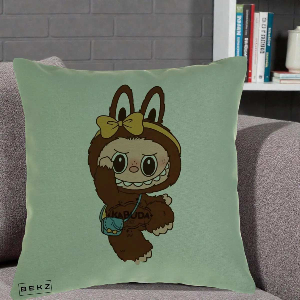 Perna Decorativa Kabuda Maro cu Funda Aurie, 40x40 cm, Verde, Husa Detasabila, Perna, BEKZ®