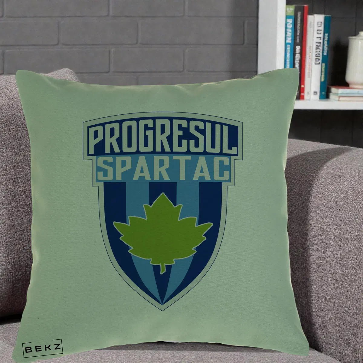 Perna Decorativa Progresul Spartac Fotbal, 40x40 cm, Verde, Husa Detasabila, Perna, BEKZ®