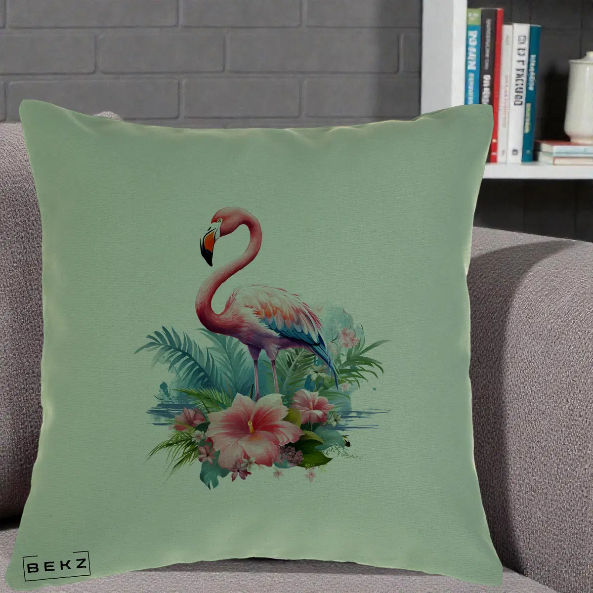 Perna Decorativa Raton in Halat Roz, 40x40 cm, Verde, Husa Detasabila, Perna, BEKZ®