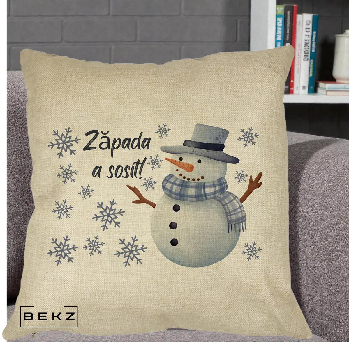 Perna Decorativa Zapada a Sosit Om de Zapada, 40x40 cm, Crem, Husa Detasabila, Perna, BEKZ®