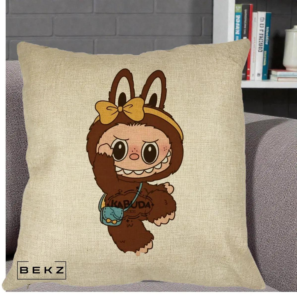 Perna Decorativa Kabuda Maro cu Funda Aurie, 40x40 cm, Crem, Husa Detasabila, Perna, BEKZ®