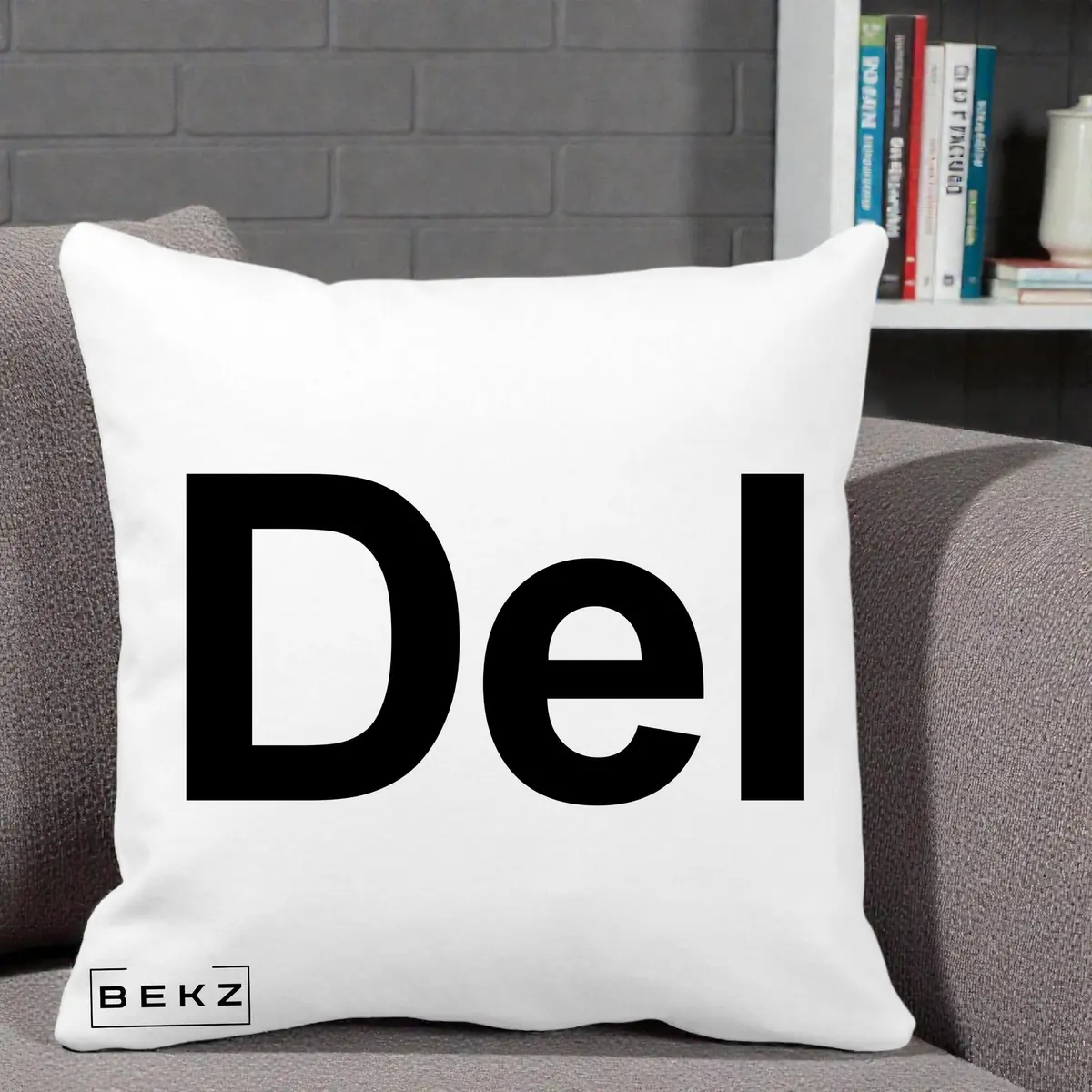 Perna Decorativa Tasta Del Tipografie Bold, 40x40 cm, Alba Mata, Husa Detasabila, Perna, BEKZ®