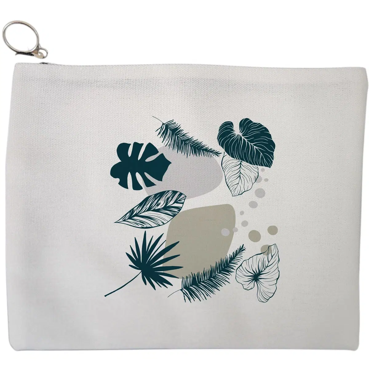 Portfard Cosmetice tip Plic, model Design Botanic, 23x18 cm, Alb, BEKZ®