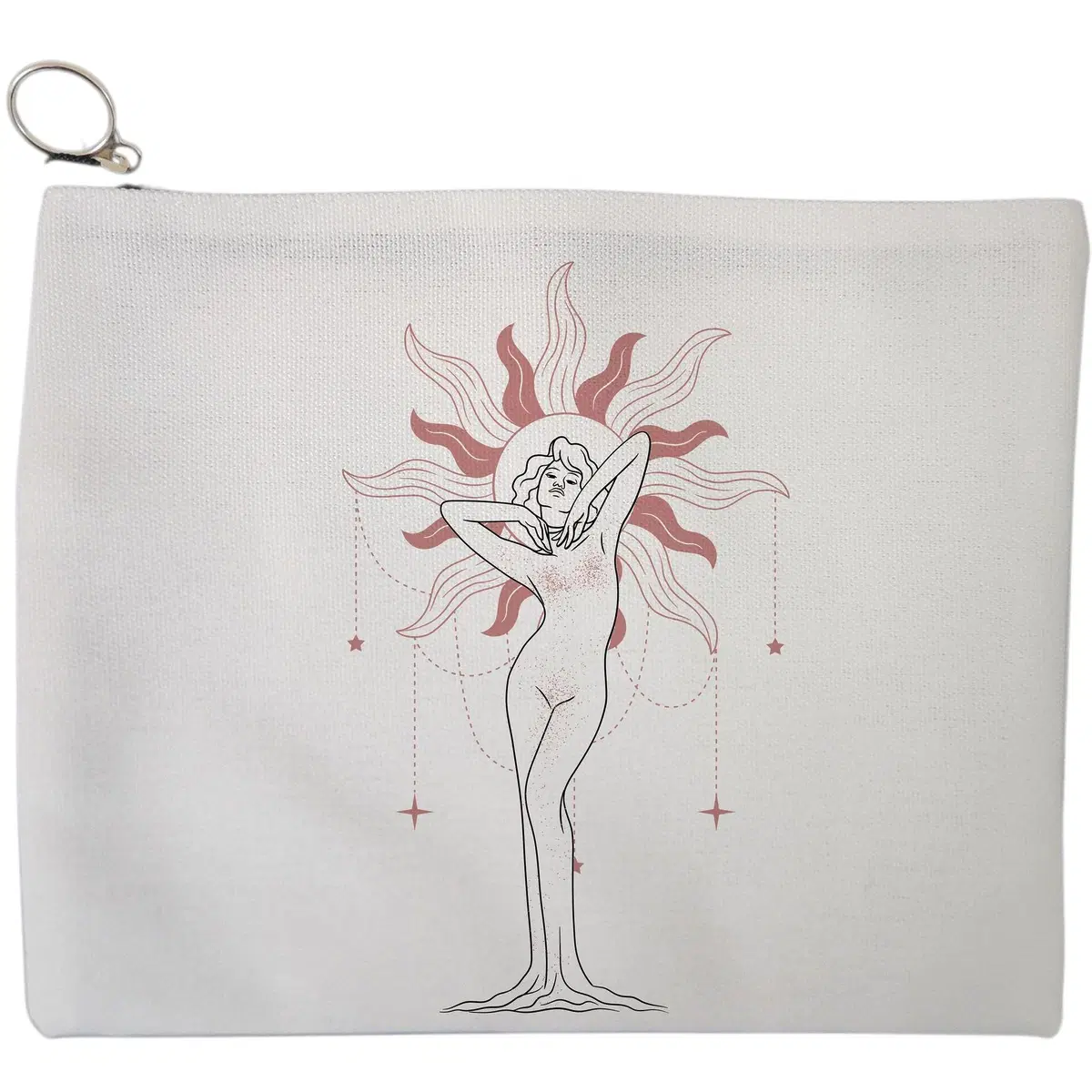 Portfard Cosmetice tip Plic, model Feminine Solar Aura, 23x18 cm, Alb, BEKZ®