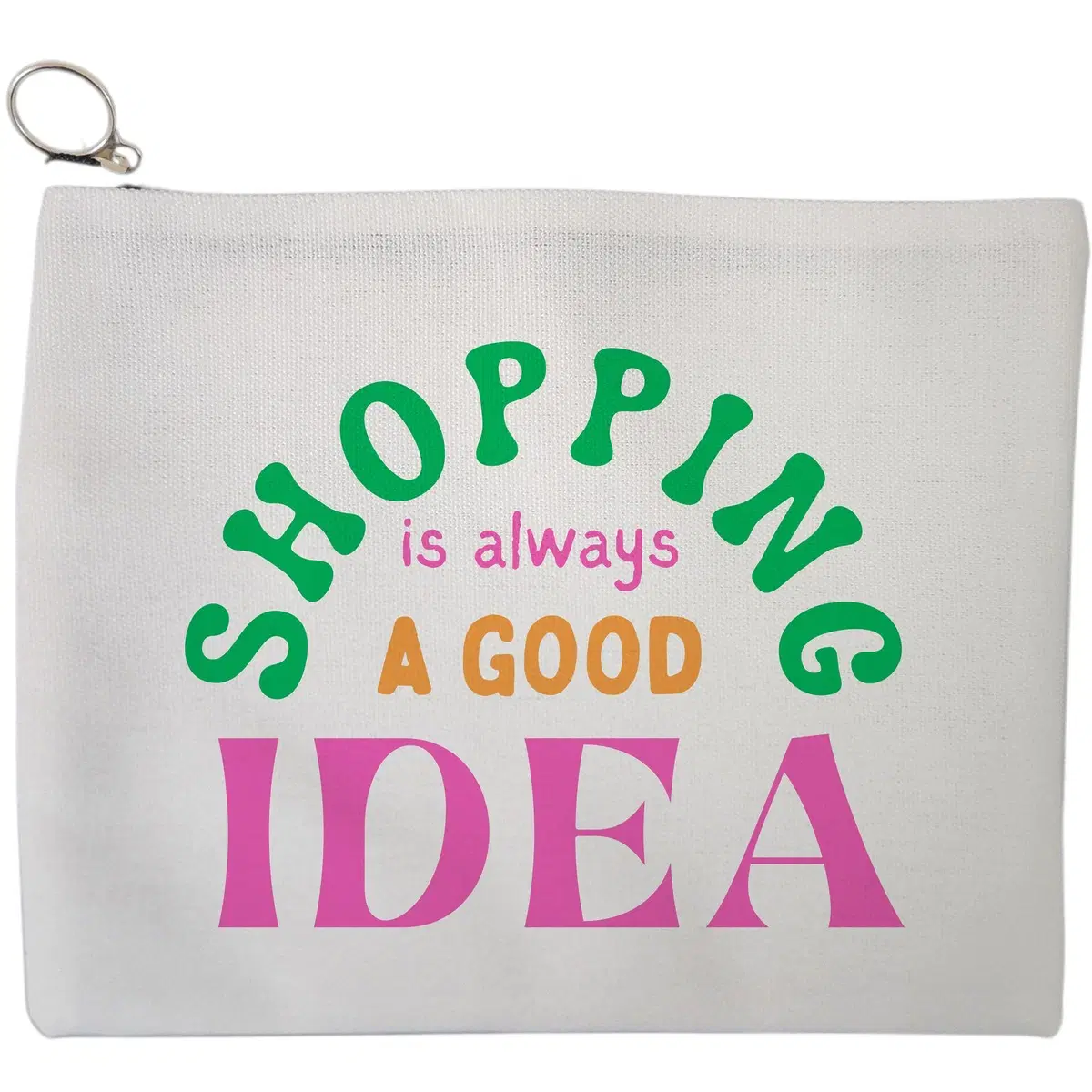 Portfard Cosmetice tip Plic, model Shopping is always a good idea, 23x18 cm, Alb, BEKZ®