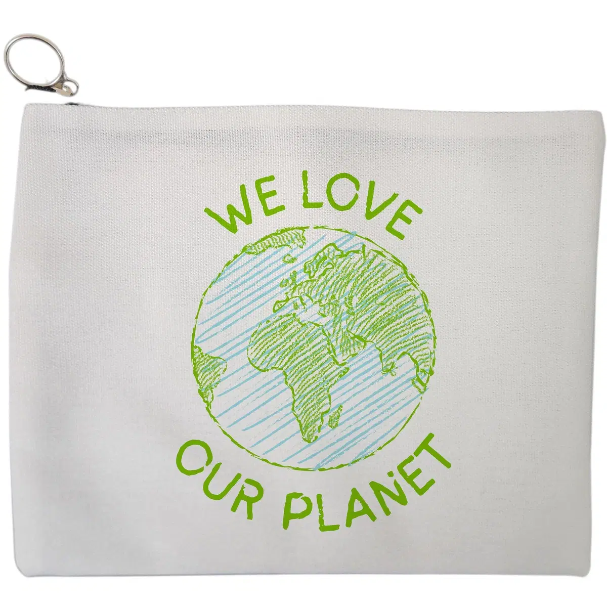Portfard Cosmetice tip Plic, model We Love Our Planet, 23x18 cm, Alb, BEKZ®