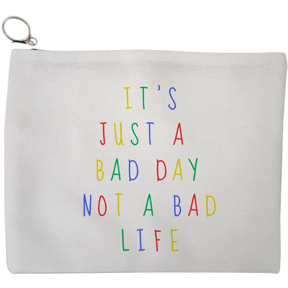 Portfard Cosmetice tip Plic, model It’s just a bad day not a bad life, 23x18 cm, Alb, BEKZ®
