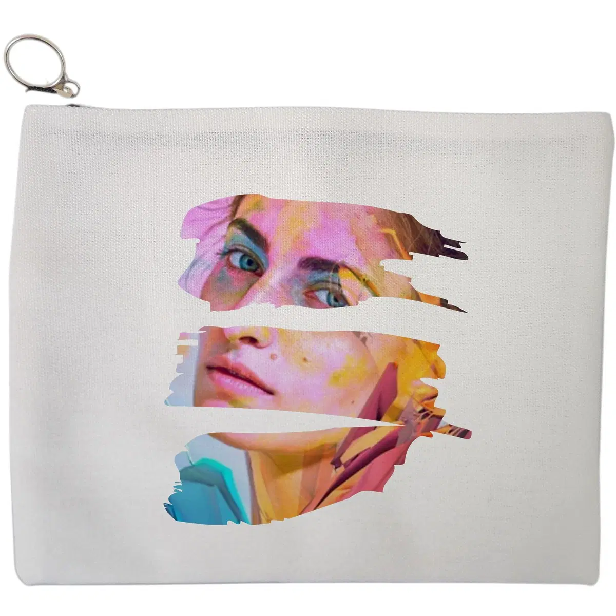 Portfard Cosmetice tip Plic, model Fragmented Art, 23x18 cm, Alb, BEKZ®