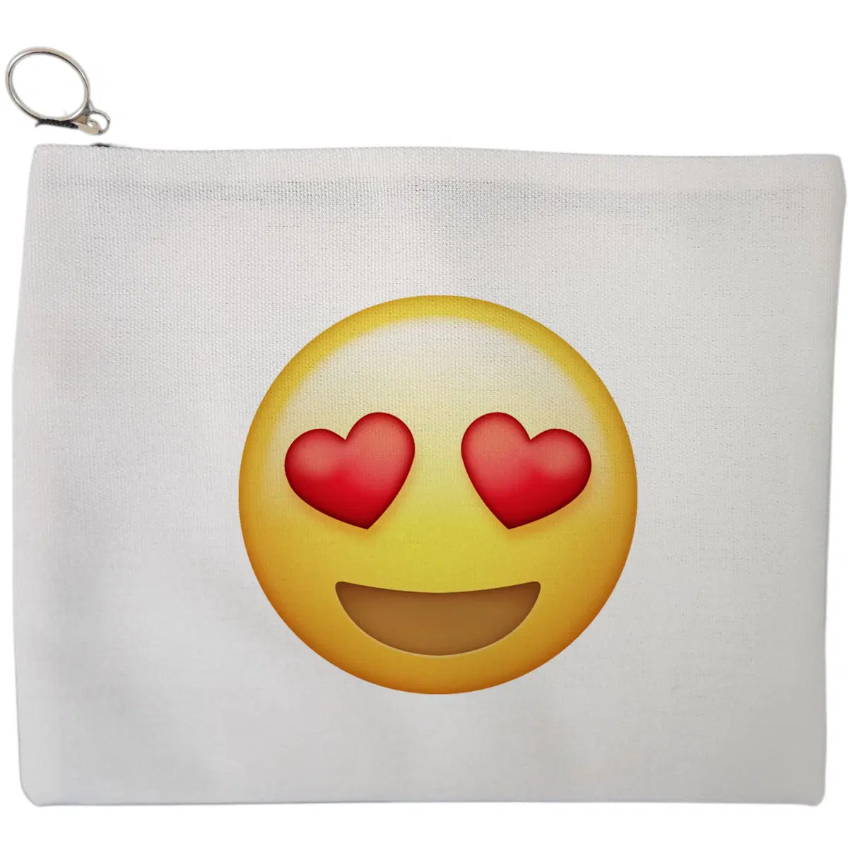 Portfard Cosmetice tip Plic, model Heart Eyes Emoji, 23x18 cm, Alb, BEKZ®