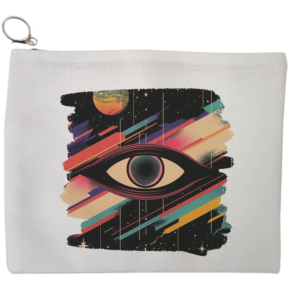Portfard Cosmetice tip Plic, model Celestial Eye 1, 23x18 cm, Alb, BEKZ®