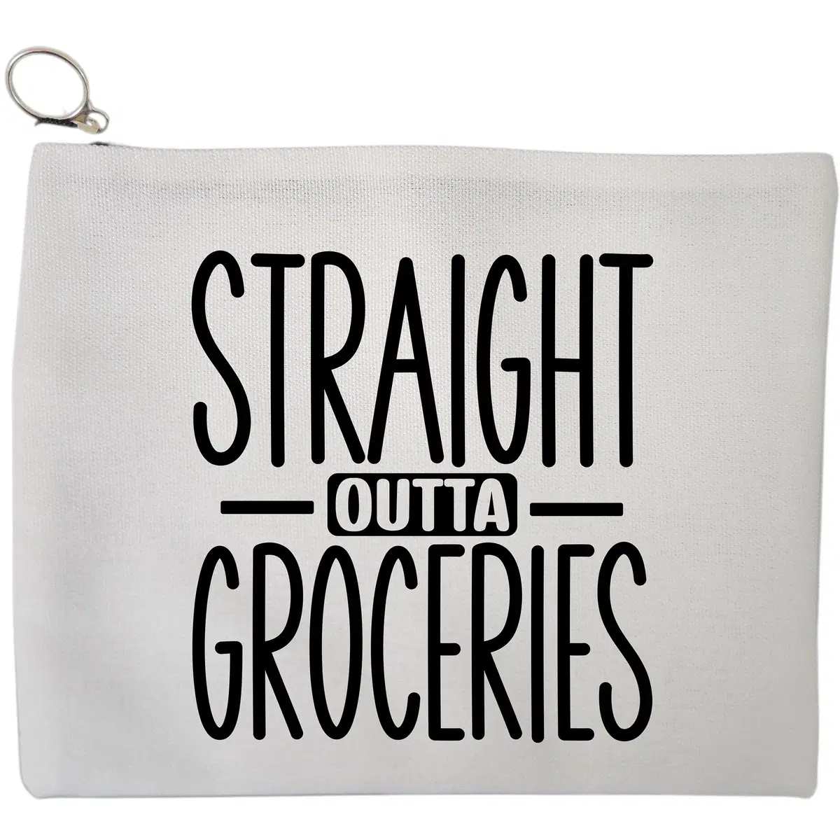 Portfard Cosmetice tip Plic, model Straight Outta Groceries, 23x18 cm, Alb, BEKZ®