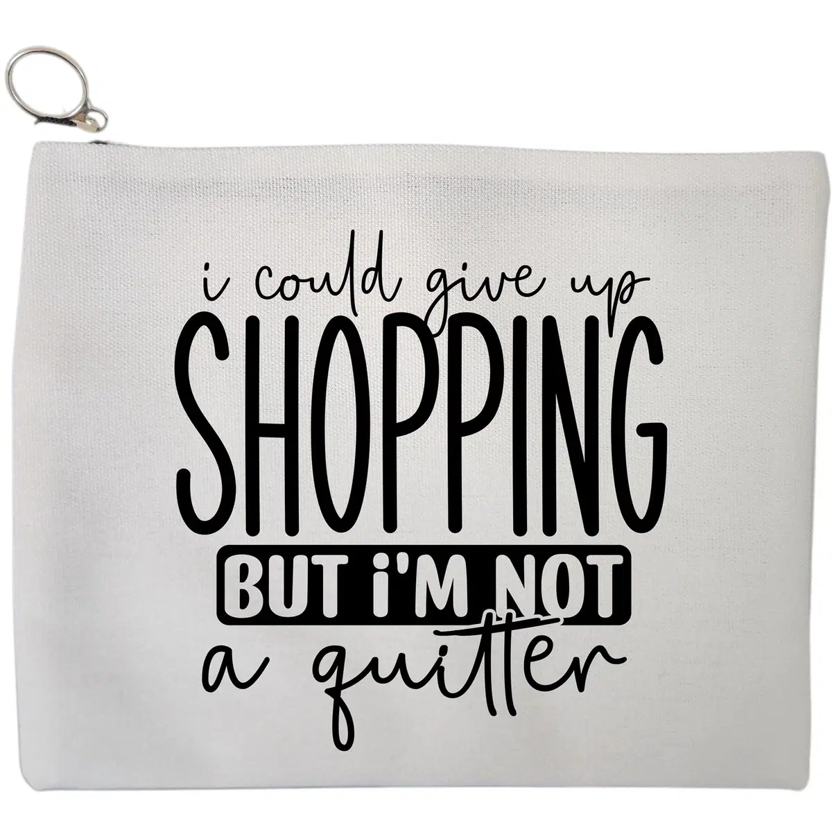 Portfard Cosmetice tip Plic, model I could give my shopping, 23x18 cm, Alb, BEKZ®