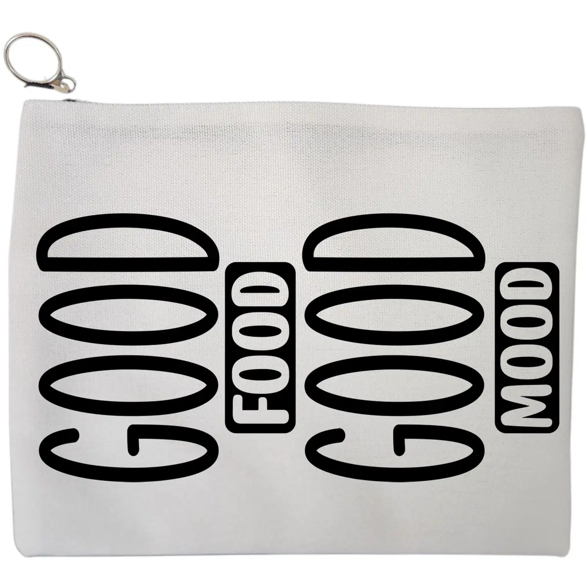 Portfard Cosmetice tip Plic, model Good Food Good Mood, 23x18 cm, Alb, BEKZ®