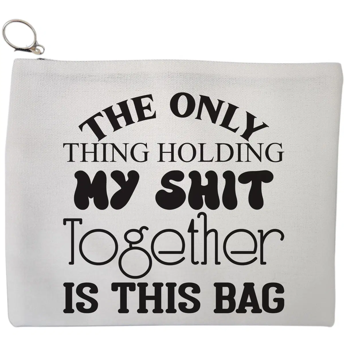 Portfard Cosmetice tip Plic, model Holding It Together, 23x18 cm, Alb, BEKZ®