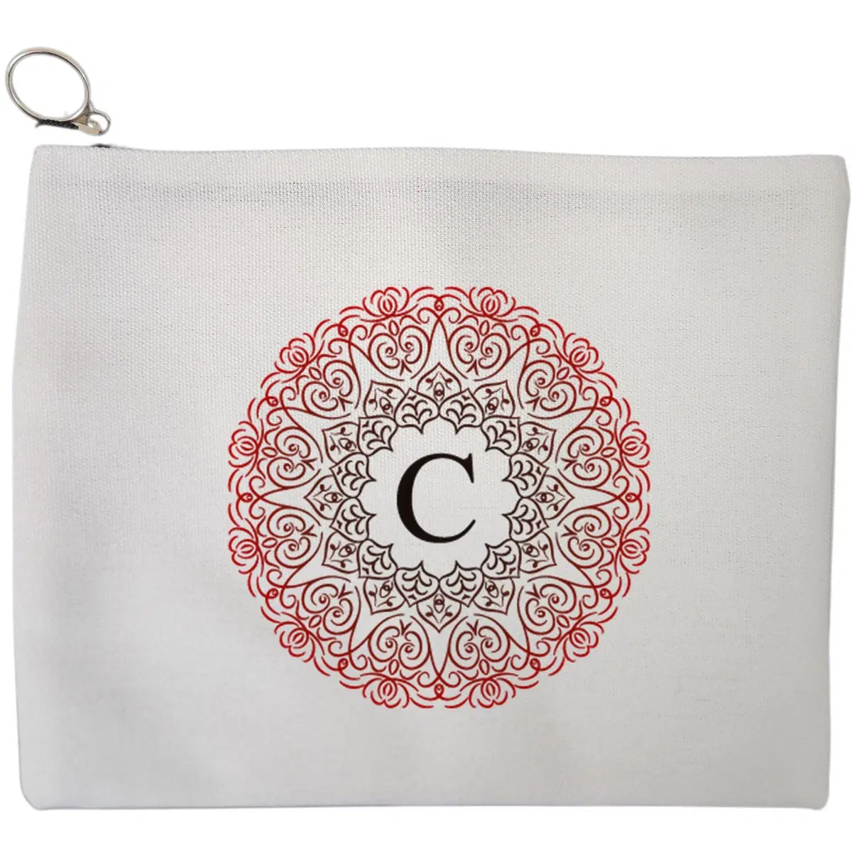 Portfard Cosmetice tip Plic, Cu litera C si Mandala, 23x18 cm, Alb, BEKZ®