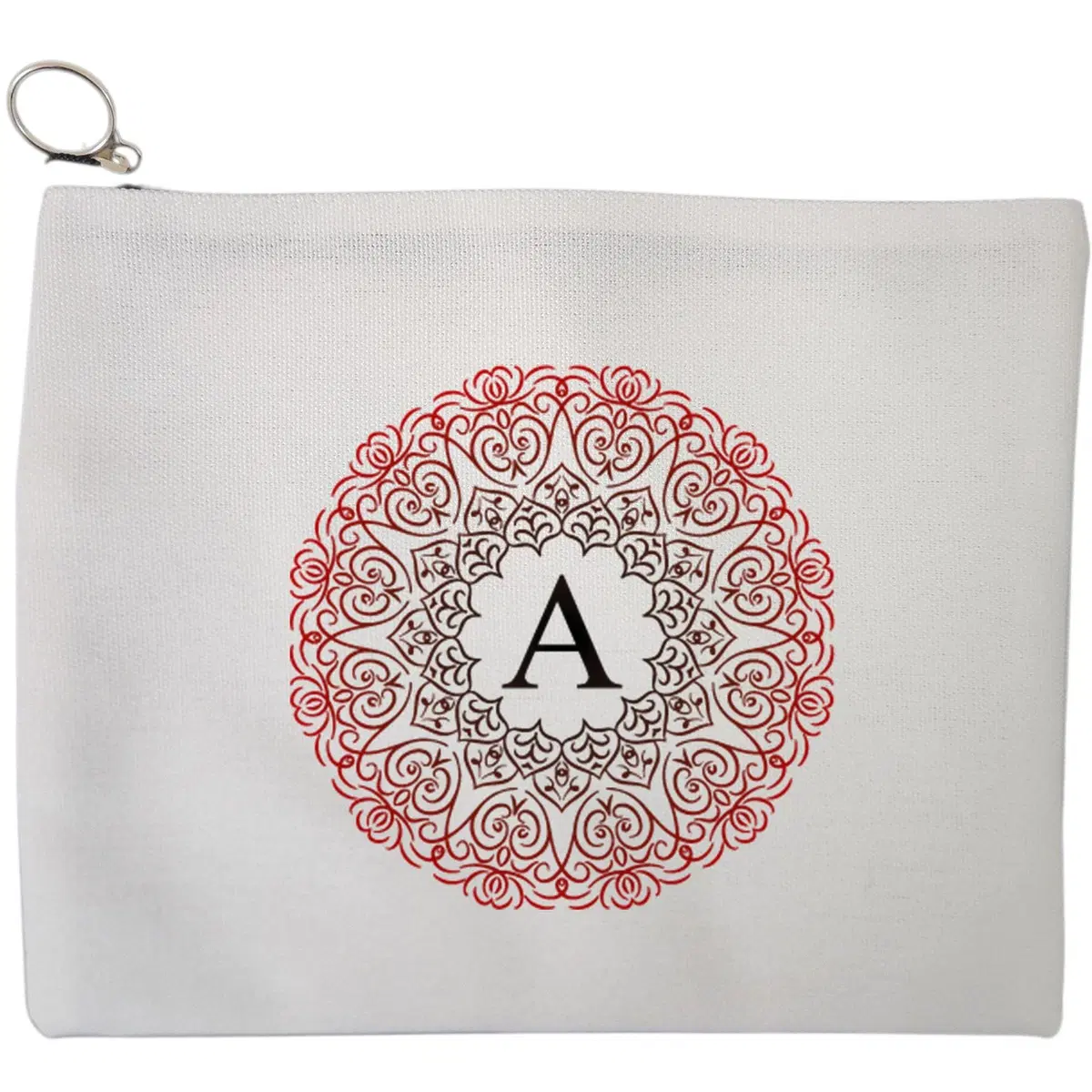 Portfard Cosmetice tip Plic, Cu litera A si Mandala, 23x18 cm, Alb, BEKZ®