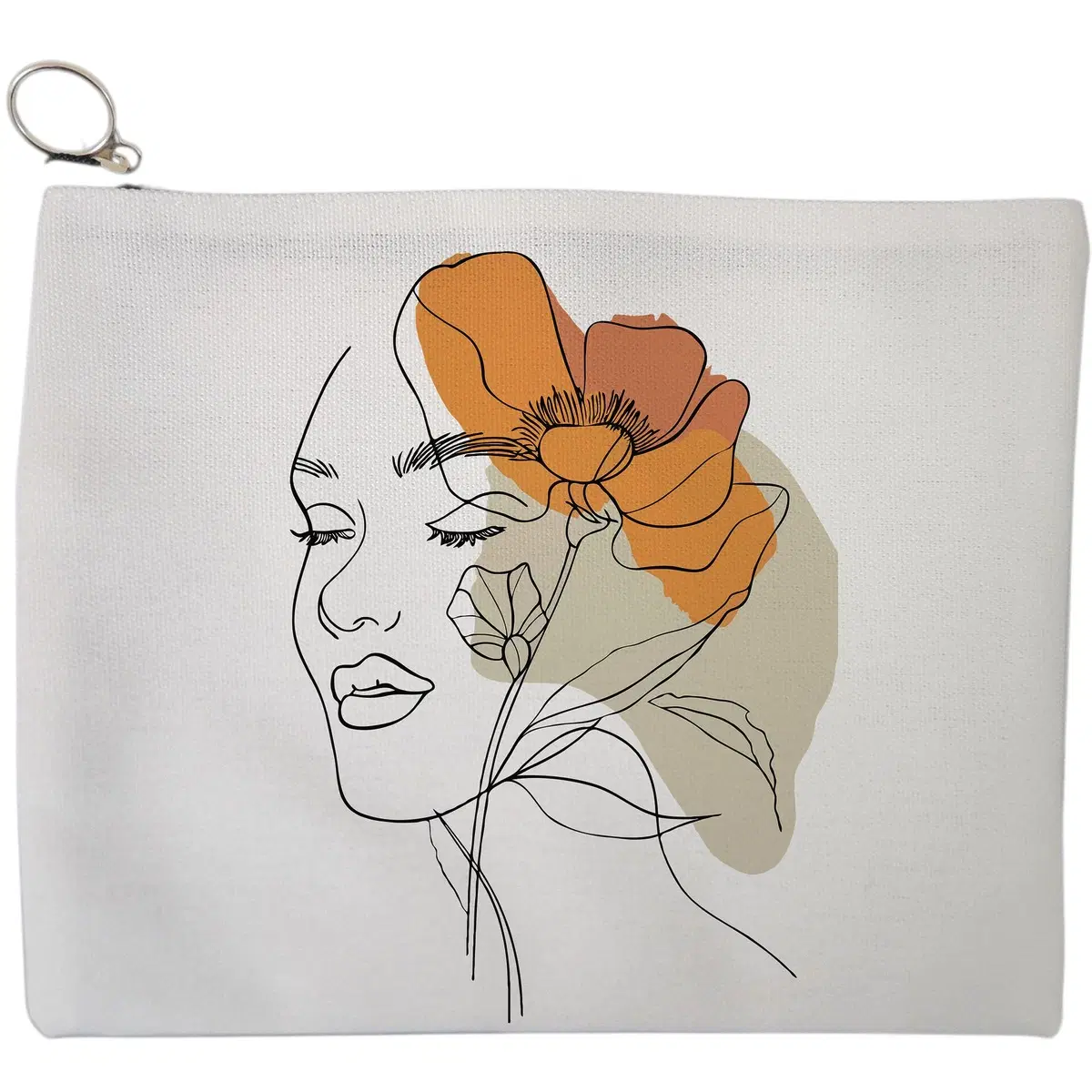 Portfard Cosmetice tip Plic, Flower Lady 12, 23x18 cm, Alb, BEKZ®