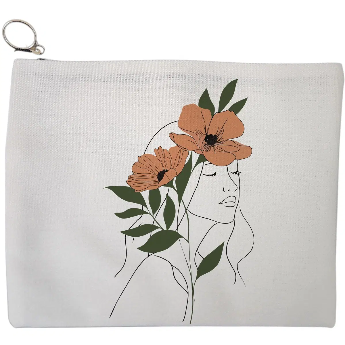 Portfard Cosmetice tip Plic, Flower Lady 18, 23x18 cm, Alb, BEKZ®