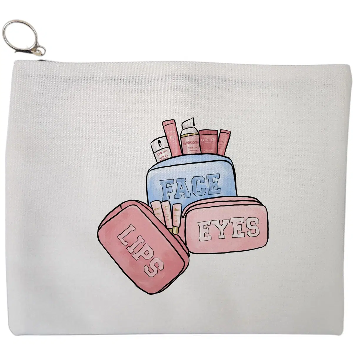 Portfard Cosmetice tip Plic Travel Girl 11, 23x18 cm, Alb, BEKZ®