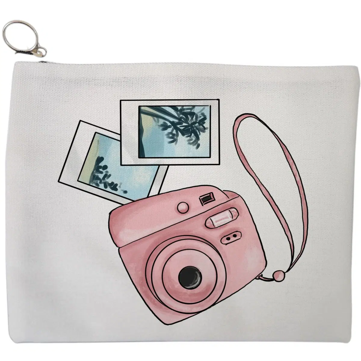 Portfard Cosmetice tip Plic Travel Girl 13, 23x18 cm, Alb, BEKZ®