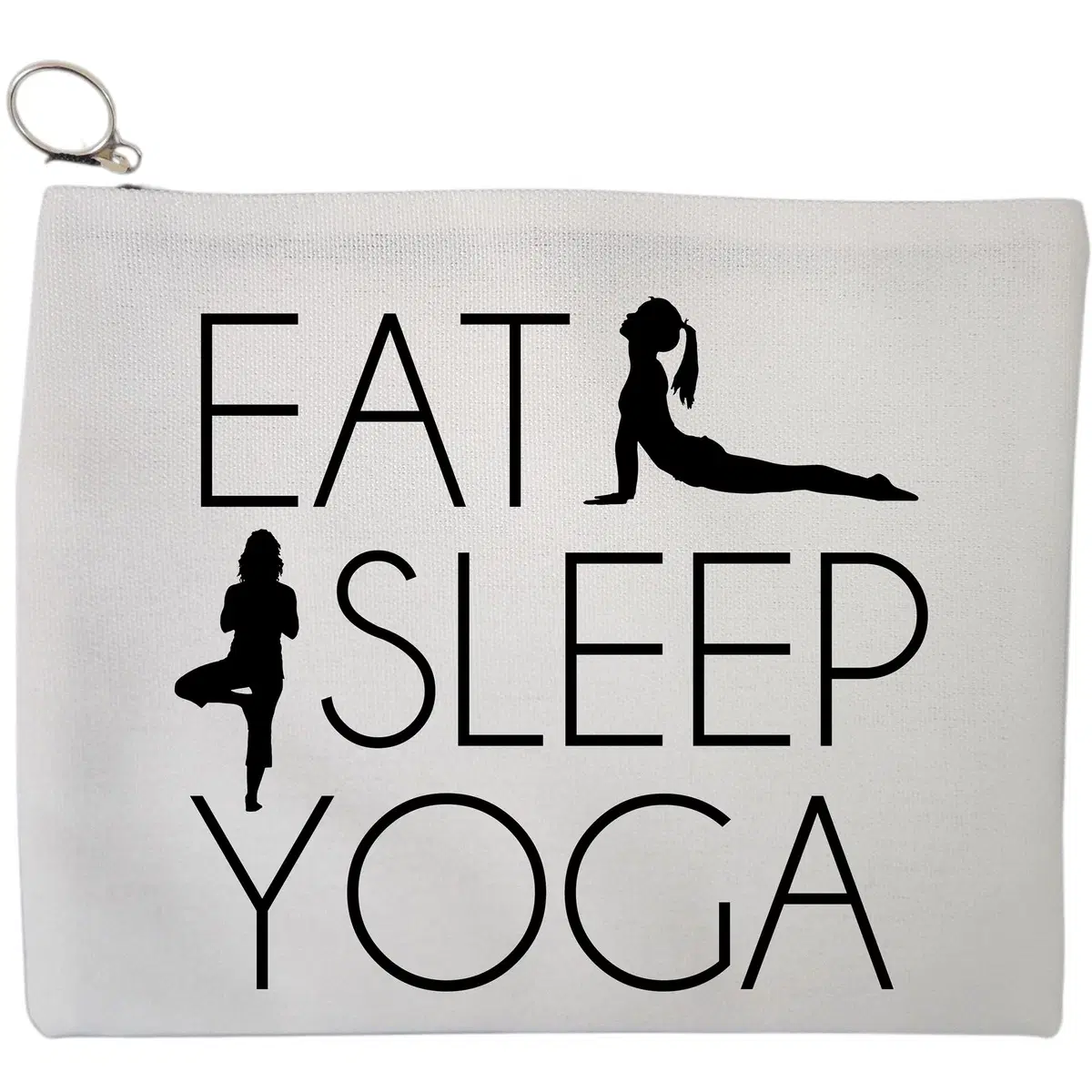 Portfard Cosmetice tip Plic Yoga Eat Sleep Yoga, 23x18 cm, Alb, BEKZ®
