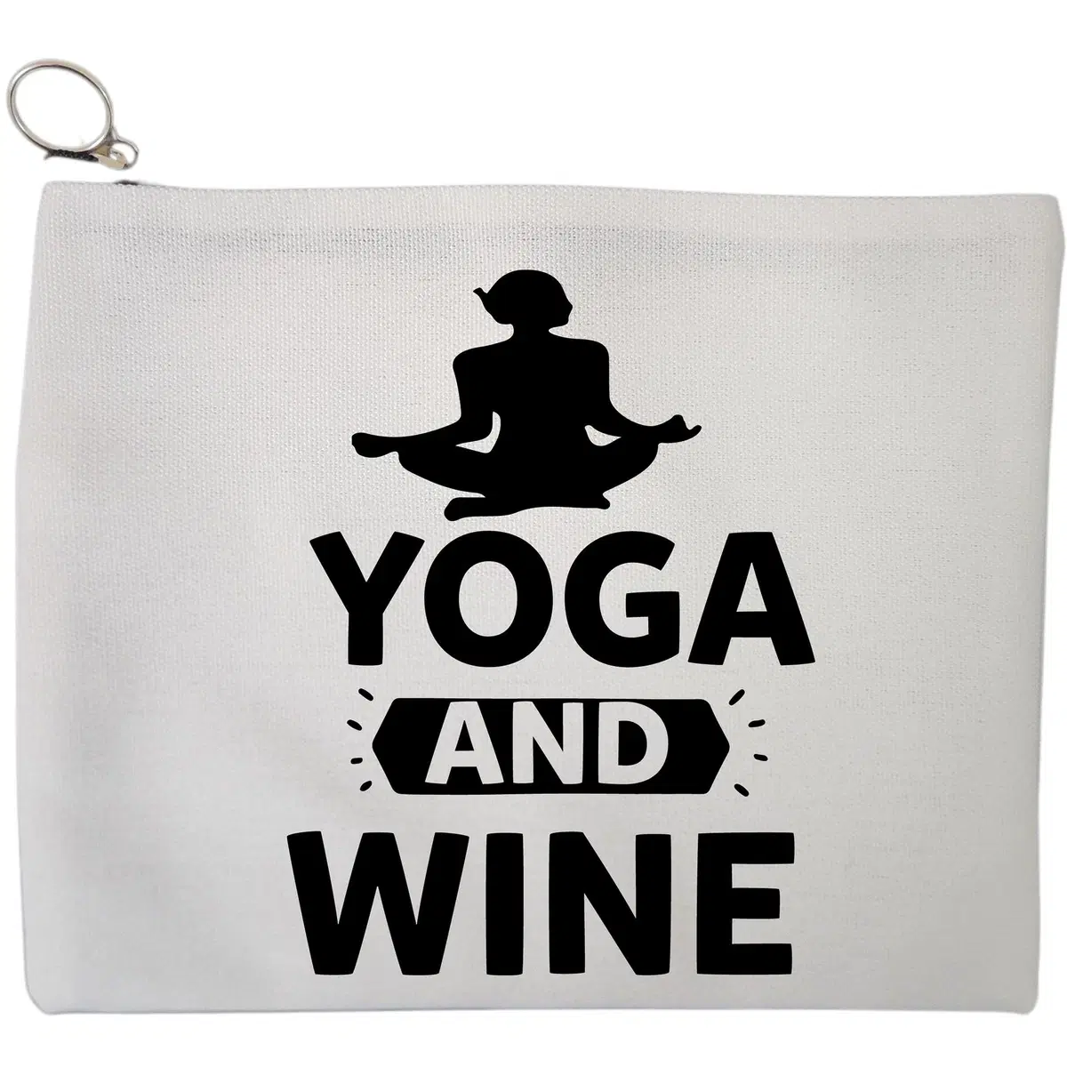 Portfard Cosmetice tip Plic Yoga and Wine, 23x18 cm, Alb, BEKZ®