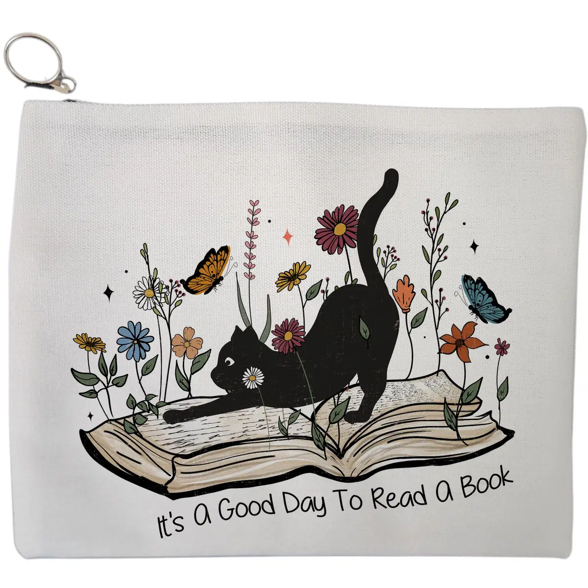 Portfard Cosmetice tip Plic, model Good Day To Read, 23x18 cm, Alb, BEKZ®