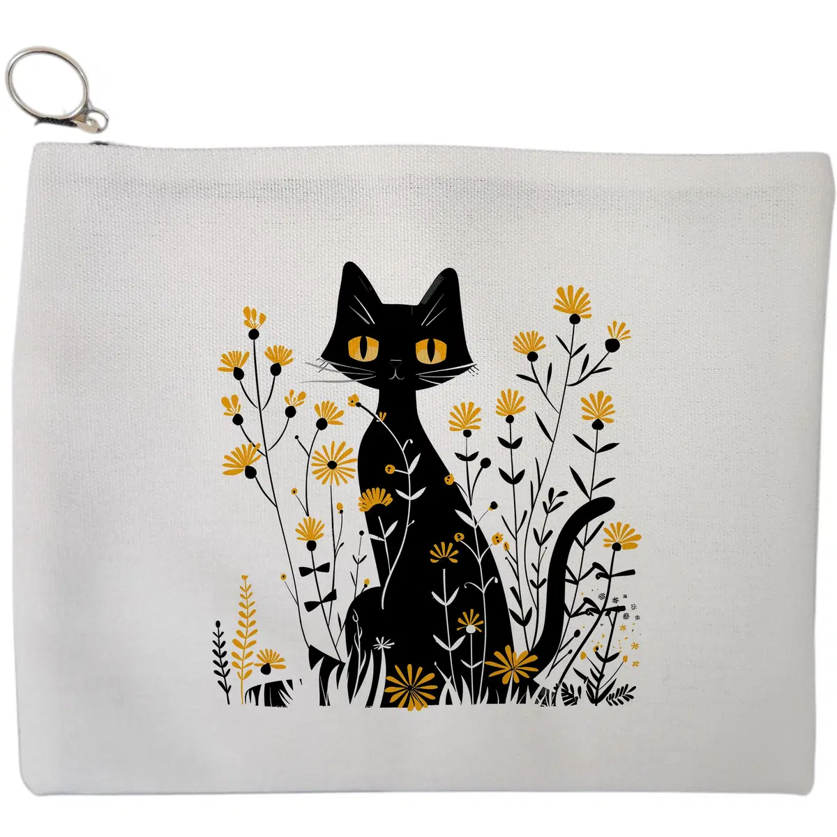 Portfard Cosmetice tip Plic, model Amber Eyes Meadow, 23x18 cm, Alb, BEKZ®