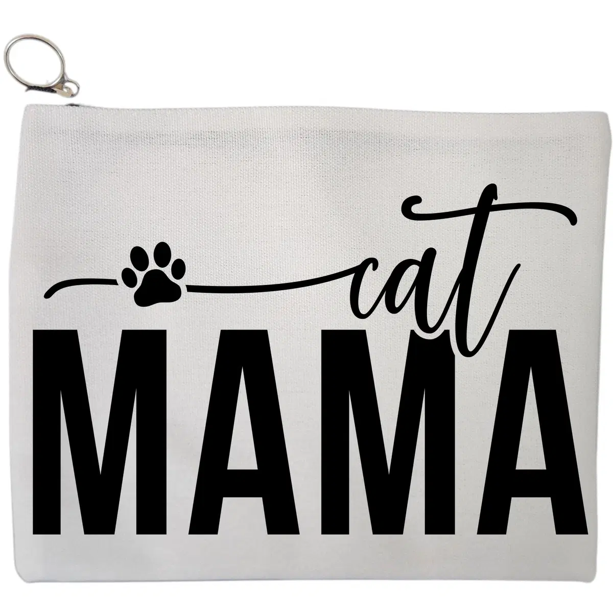 Portfard Cosmetice tip Plic, model Cat Mama, 23x18 cm, Alb, BEKZ®