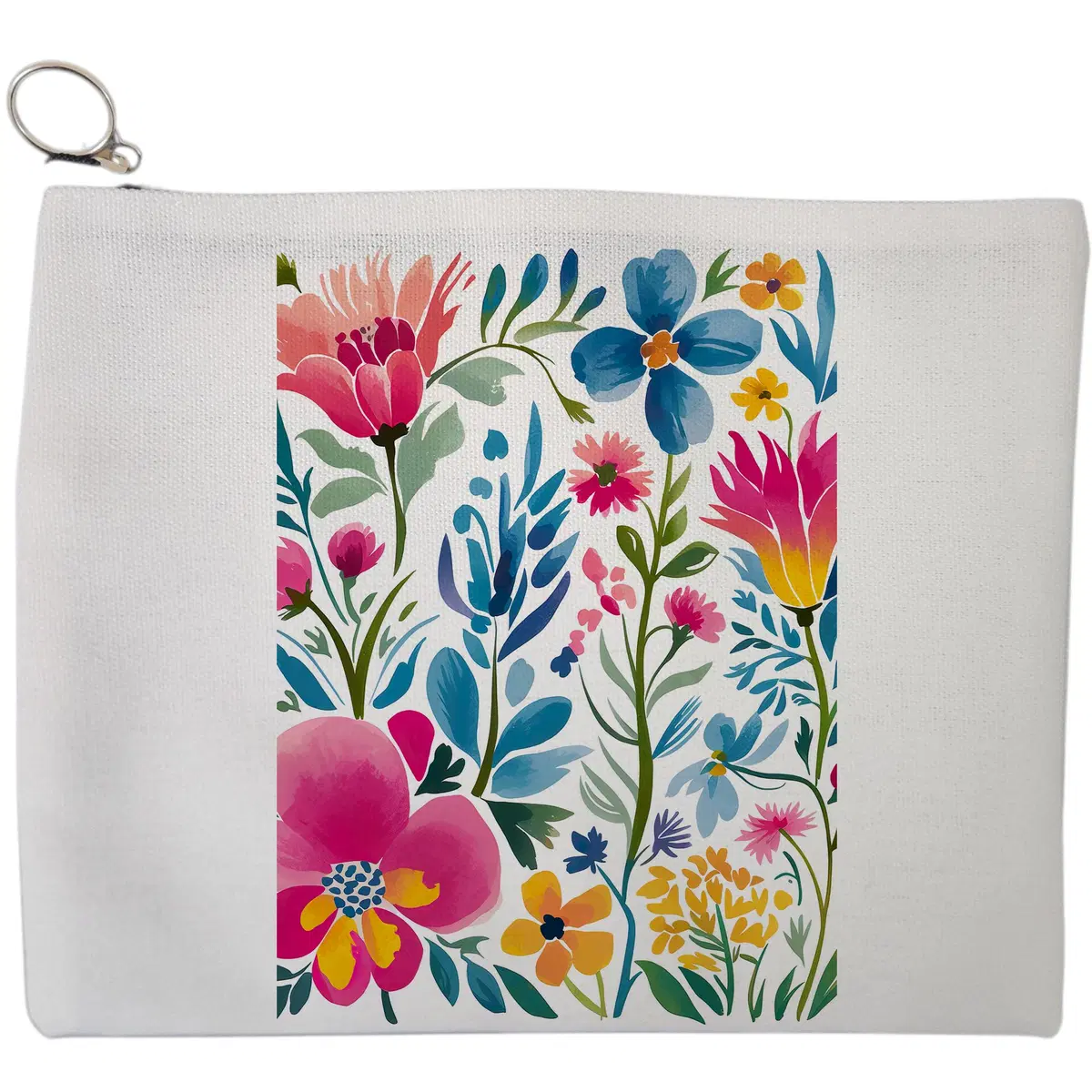 Portfard Cosmetice tip Plic, model Wildflower Stripe, 23x18 cm, Alb, BEKZ®