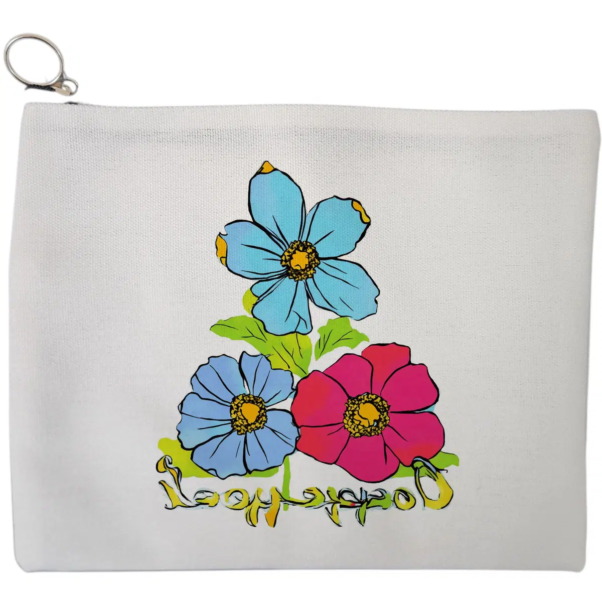 Portfard Cosmetice tip Plic, model Blossom Trio, 23x18 cm, Alb, BEKZ®