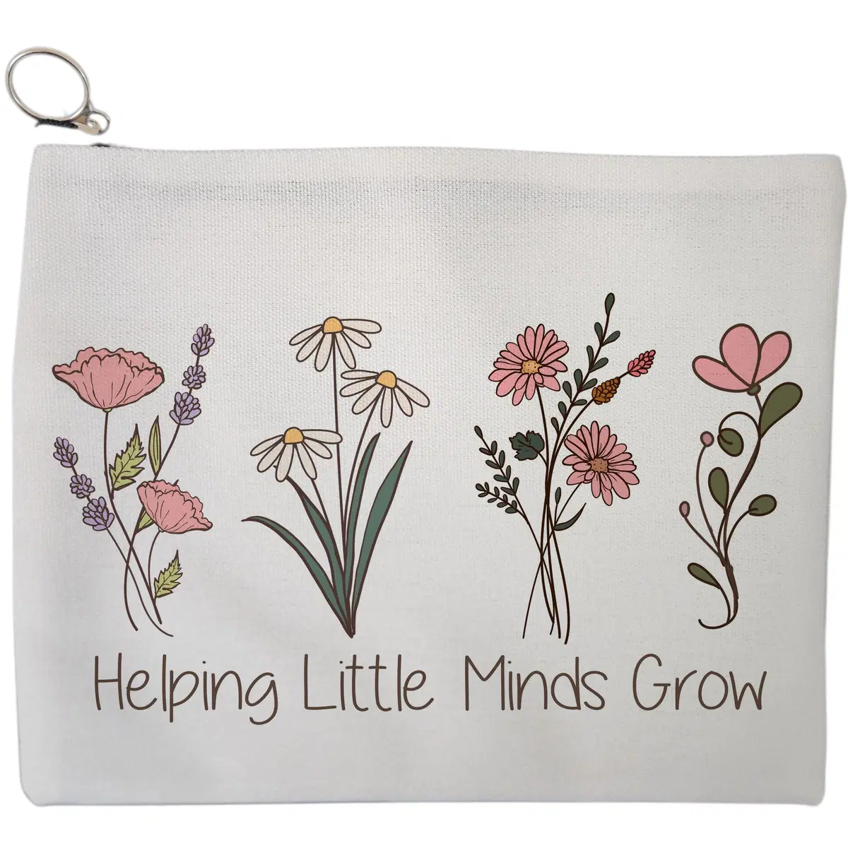 Portfard Cosmetice tip Plic, model Helping Little Minds Grow, 23x18 cm, Alb, BEKZ®