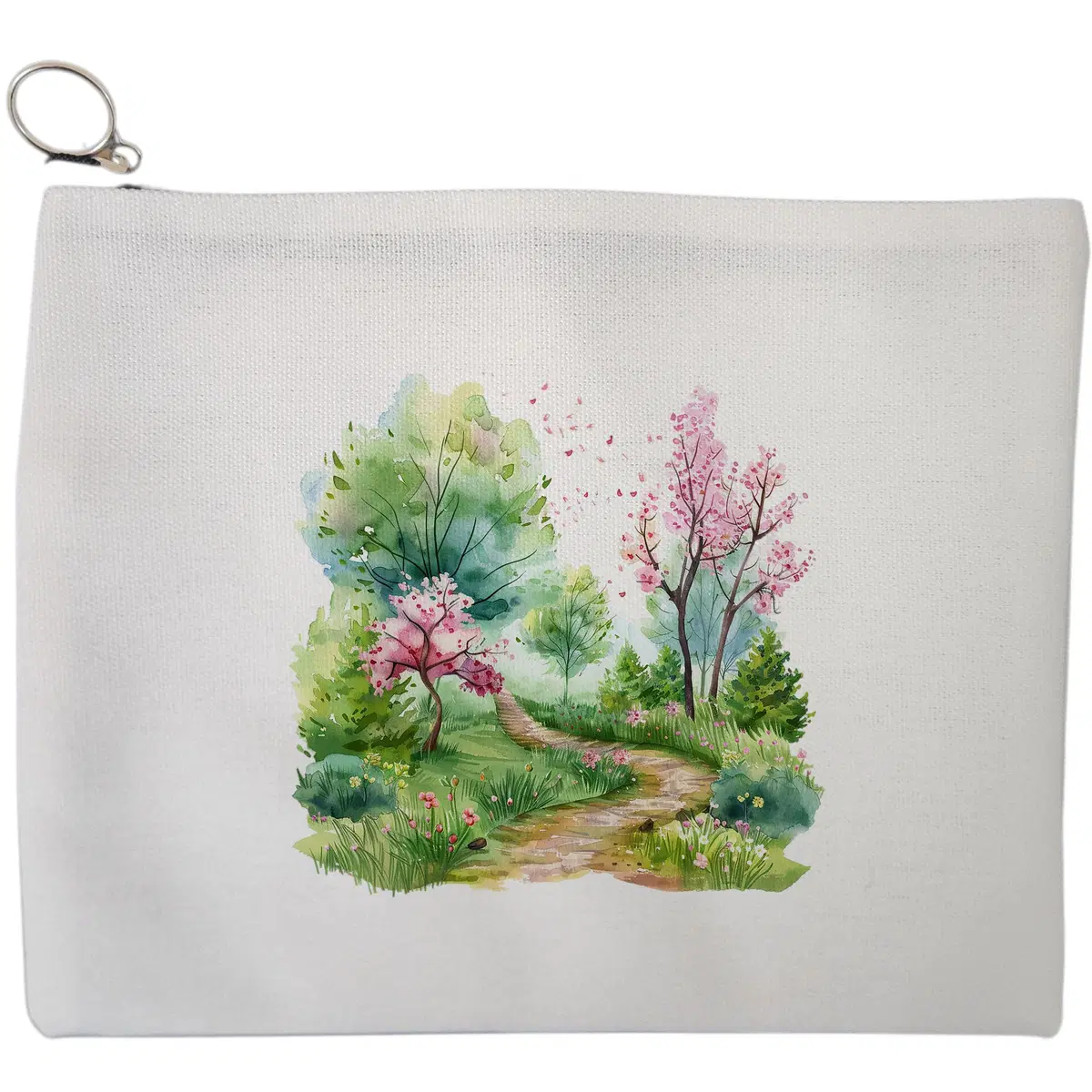Portfard Cosmetice tip Plic, model Spring Path, 23x18 cm, Alb, BEKZ®