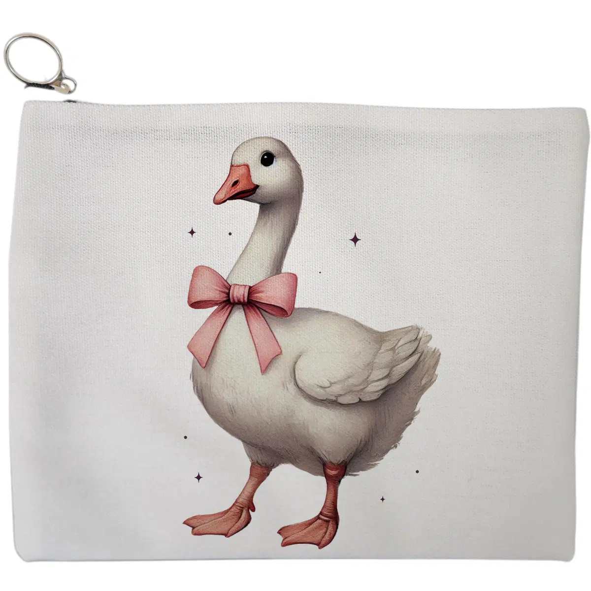 Portfard Cosmetice tip Plic, model Goose With Bow, 23x18 cm, Alb, BEKZ®