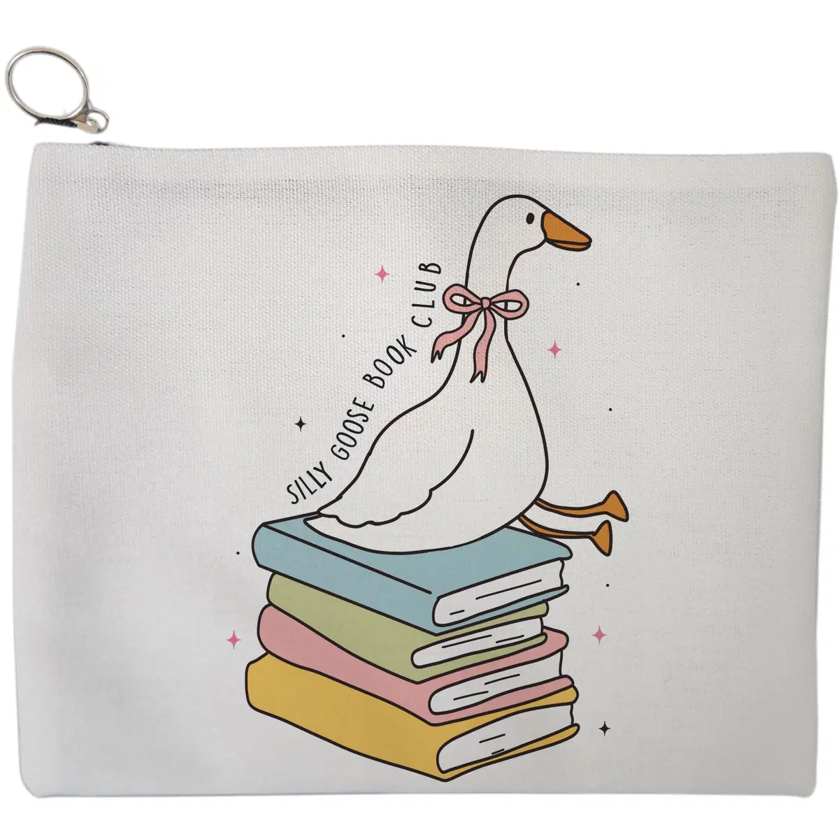 Portfard Cosmetice tip Plic, model Silly Goose Book Club, 23x18 cm, Alb, BEKZ®