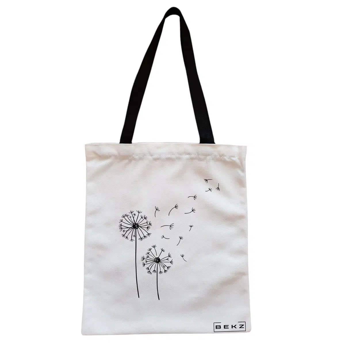 Geanta Canvas Tote pentru femei, model Papadie Minimalisa, 38x34.5 cm, Alba, BEKZ®