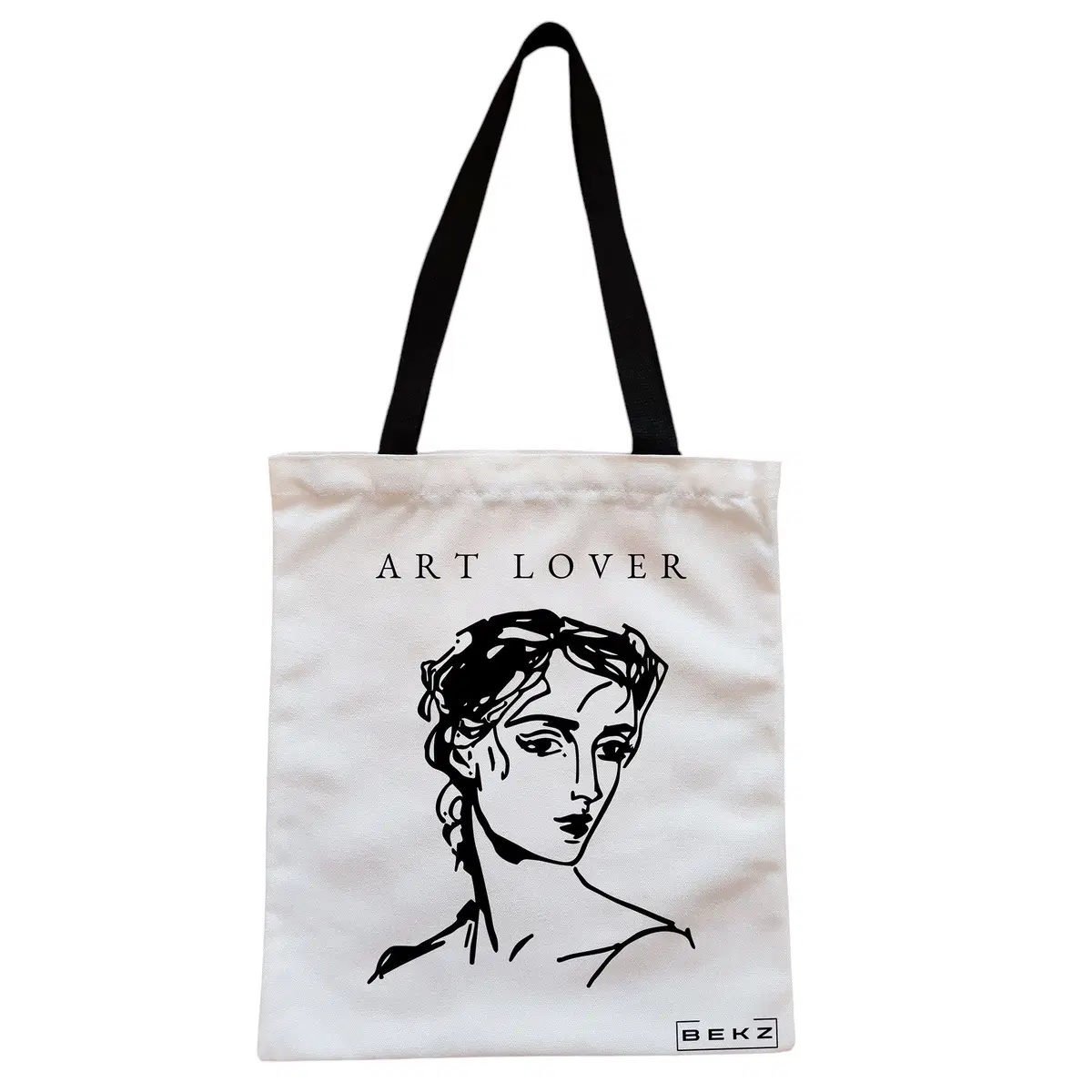 Geanta Canvas Tote pentru femei, model Art Lover, 38x34.5 cm, Alba, BEKZ®