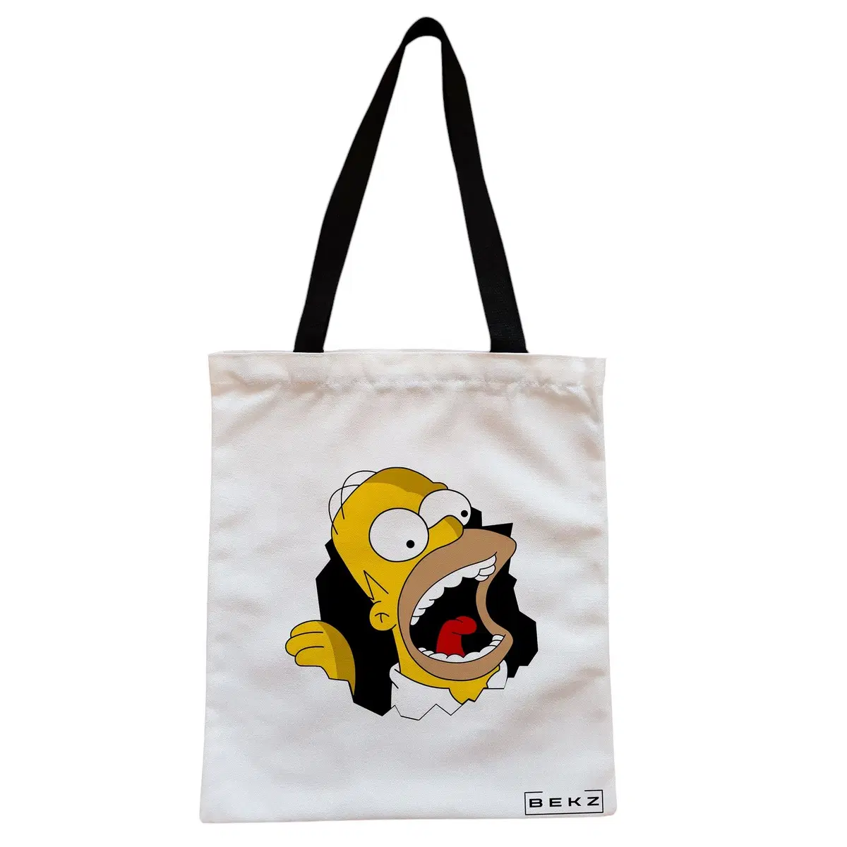 Geanta Canvas Tote pentru femei, model Homer, 38x34.5 cm, Alba, BEKZ®