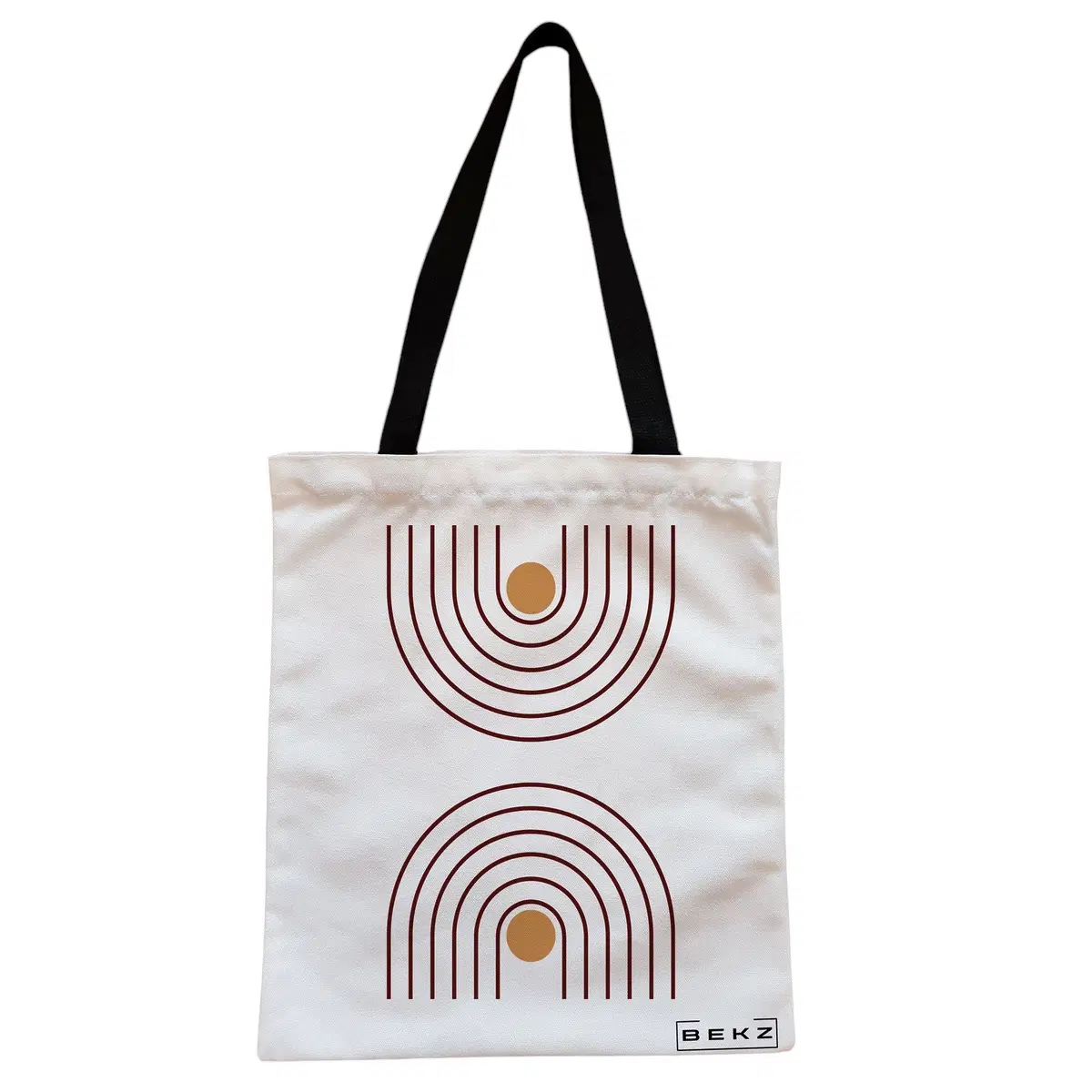Geanta Canvas Tote pentru femei, model Sunshine Arches, 38x34.5 cm, Alba, BEKZ®