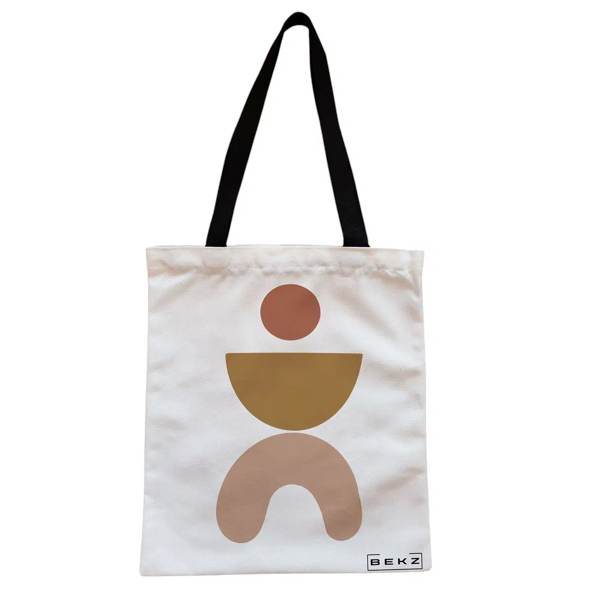 Geanta Canvas Tote pentru femei, model Geometric Art, 38x34.5 cm, Alba, BEKZ®