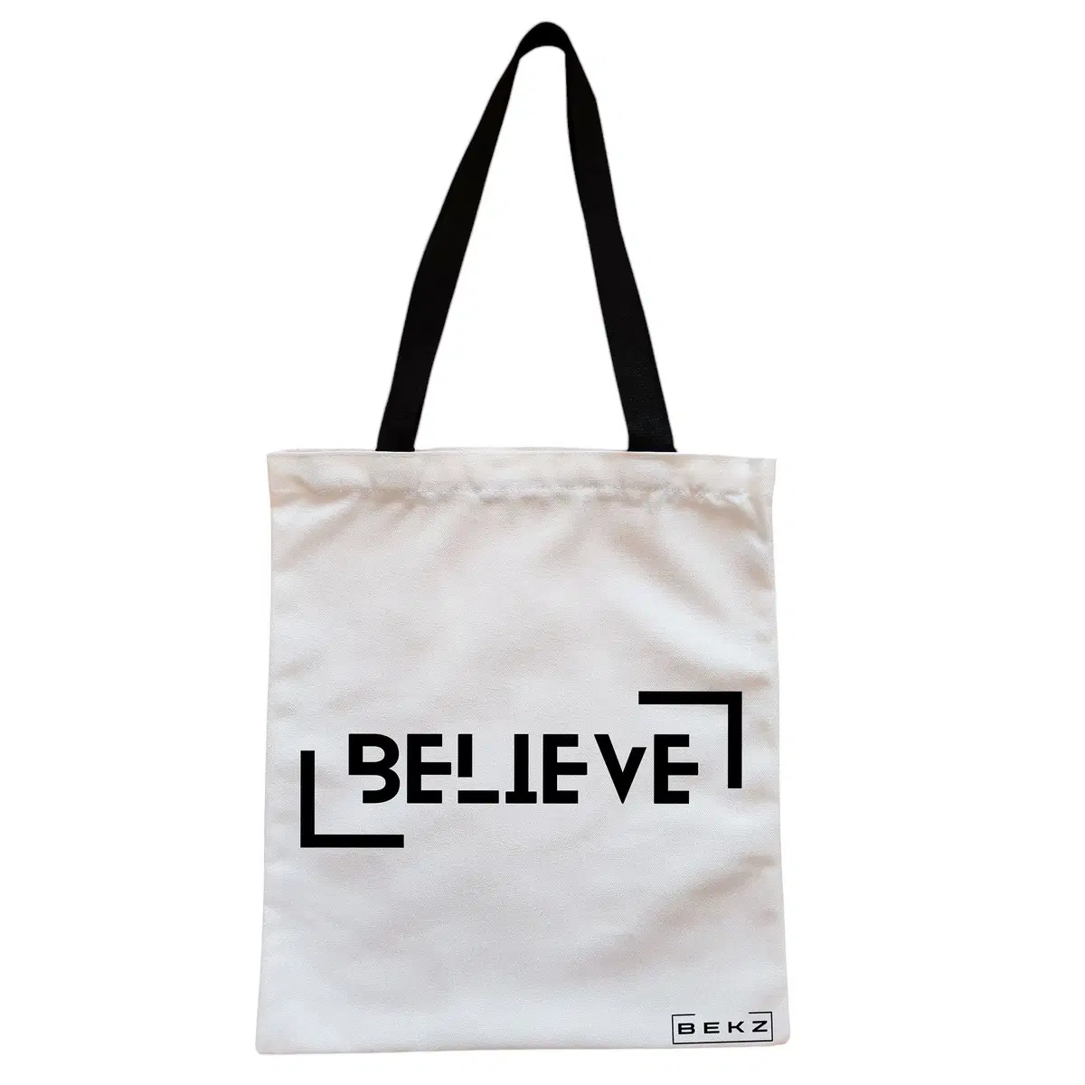 Geanta Canvas Tote pentru femei, model Believe, 38x34.5 cm, Alba, BEKZ®