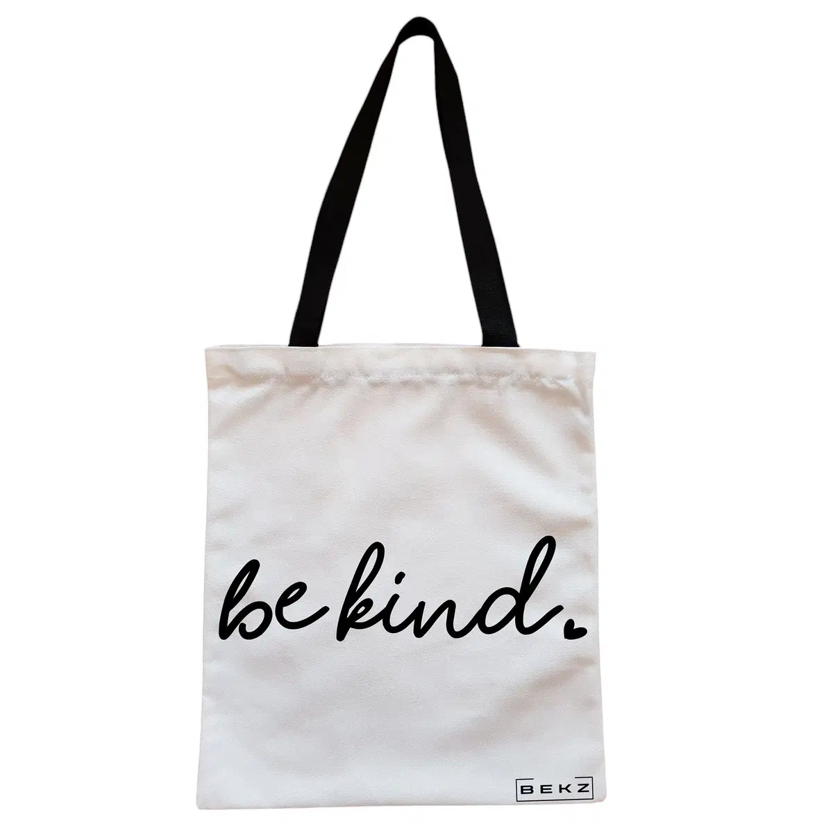 Geanta Canvas Tote pentru femei, model Be kind, 38x34.5 cm, Alba, BEKZ®