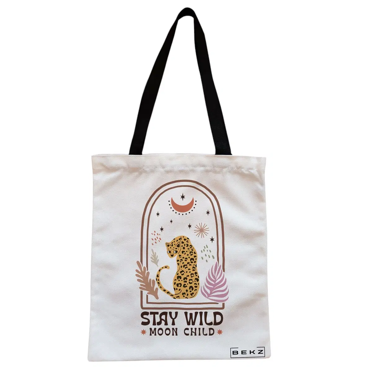 Geanta Canvas Tote pentru femei Boho Style 2, 38x34.5 cm, Alba, BEKZ®