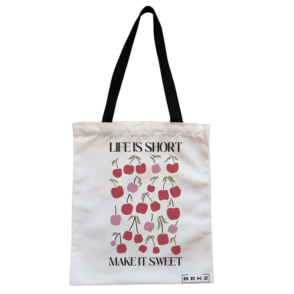 Geanta Canvas Tote pentru femei Boho Style 6, 38x34.5 cm, Alba, BEKZ®