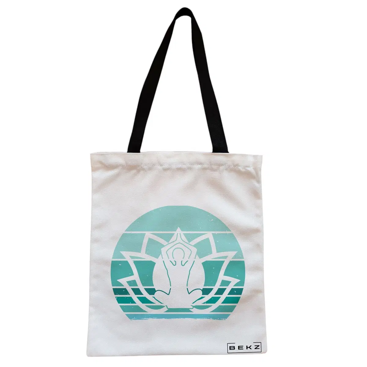 Geanta Canvas Tote pentru femei Yoga 13, 38x34.5 cm, Alba, BEKZ®